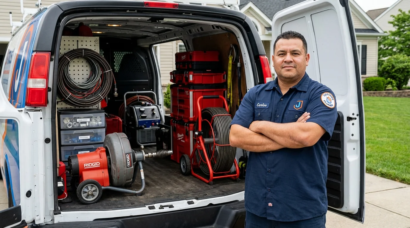 Professional drain cleaning equipment and Johns Plumbing LLC plumber in Medicine Lodge